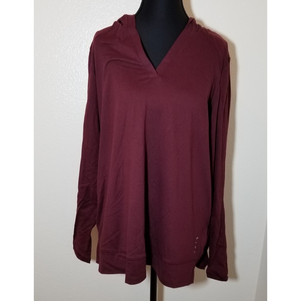 LIVI Lane Bryant Womens Sz 10/12 Long Sleeve Hoodie Burgundy Activewear Lounge